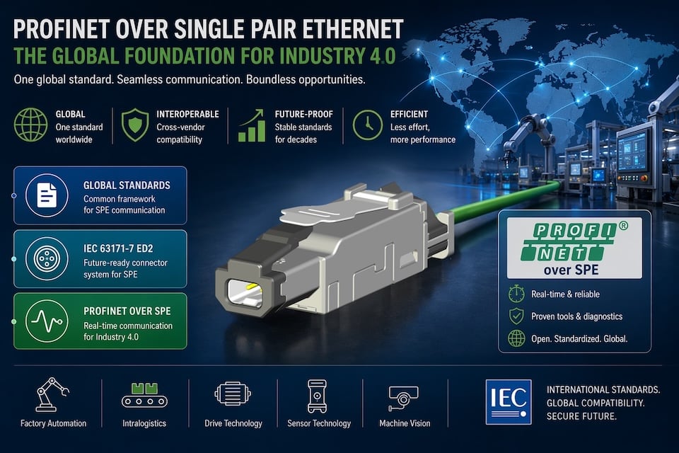 Read more about the article PROFINET over Single Pair Ethernet: The Global Foundation for Industry 4.0
